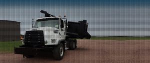 pixelated rotary dump truck